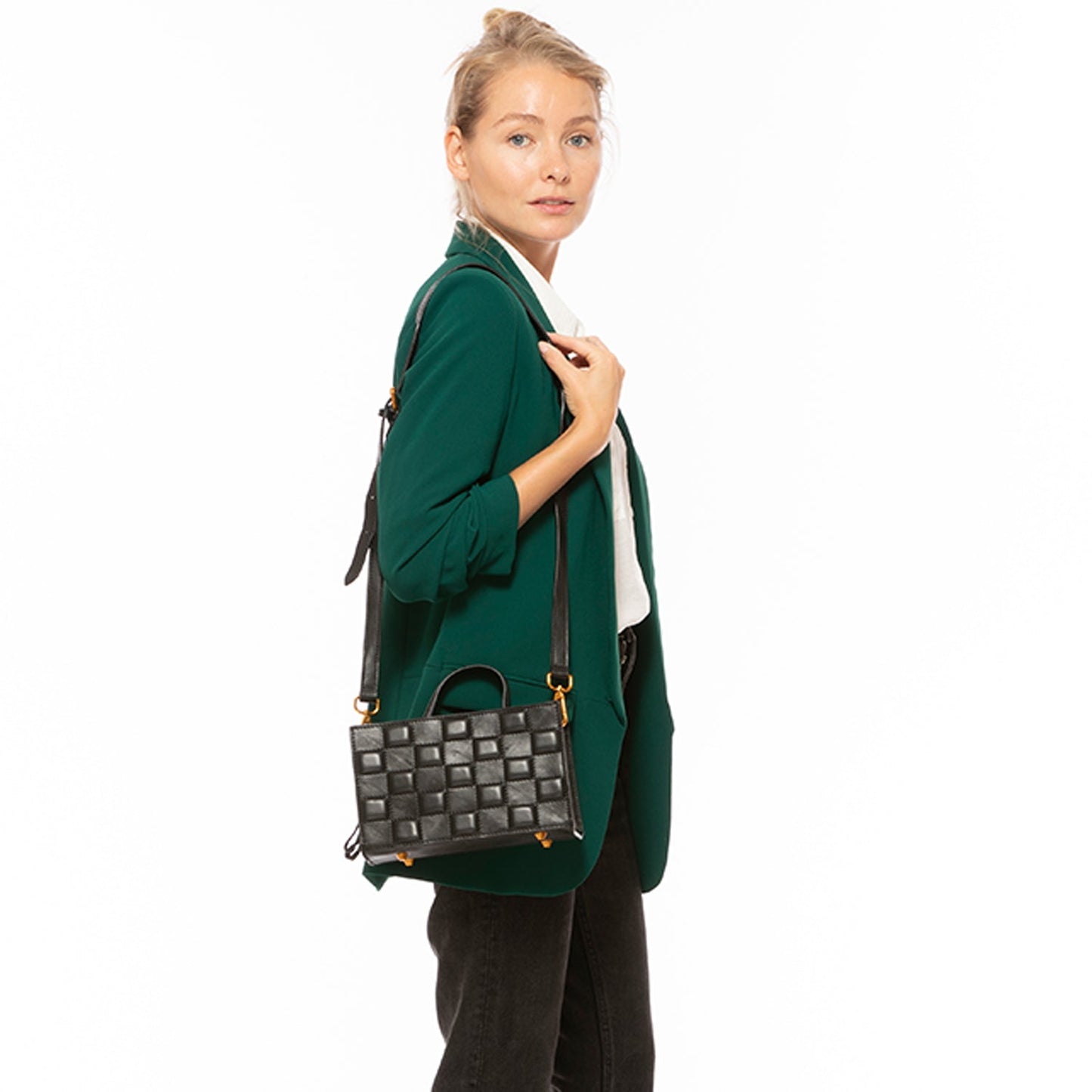 Quilted Black Leather Purse