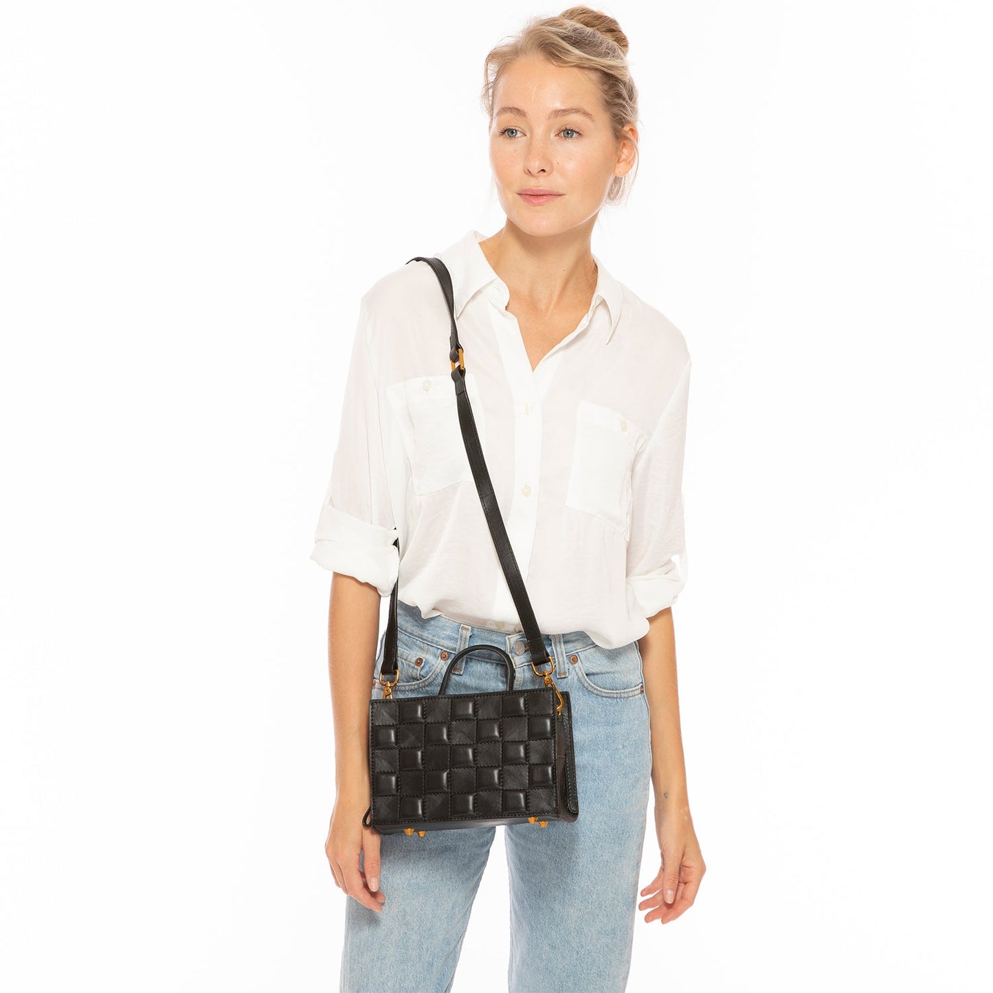 Quilted Black Leather Purse