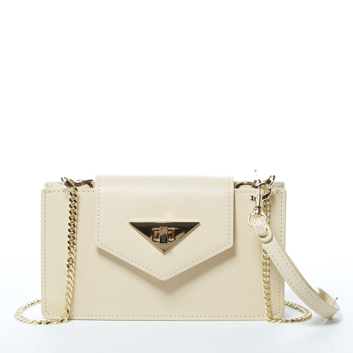 SUSU Off White Bag Mini Crossbody Purse Cream Leather Wristlet Women's