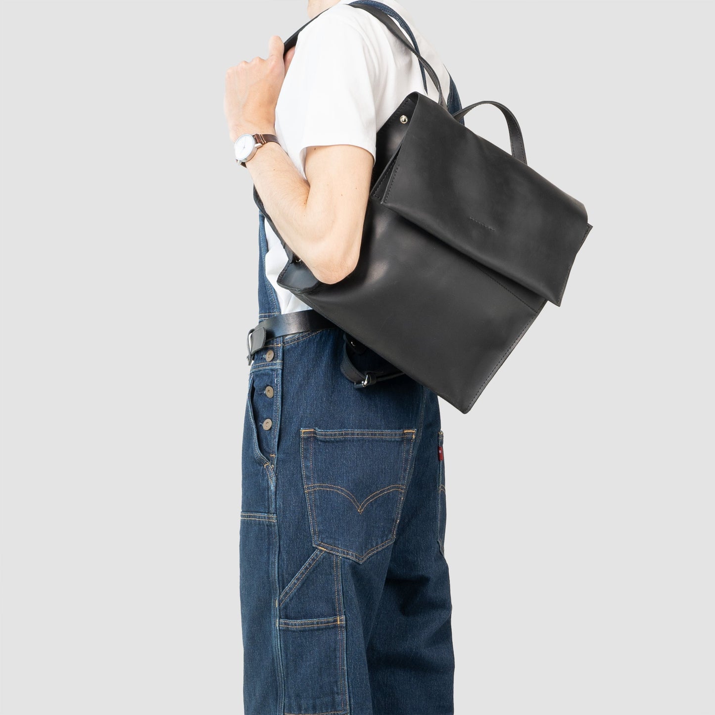 Leather Backpack - Fi (Black)