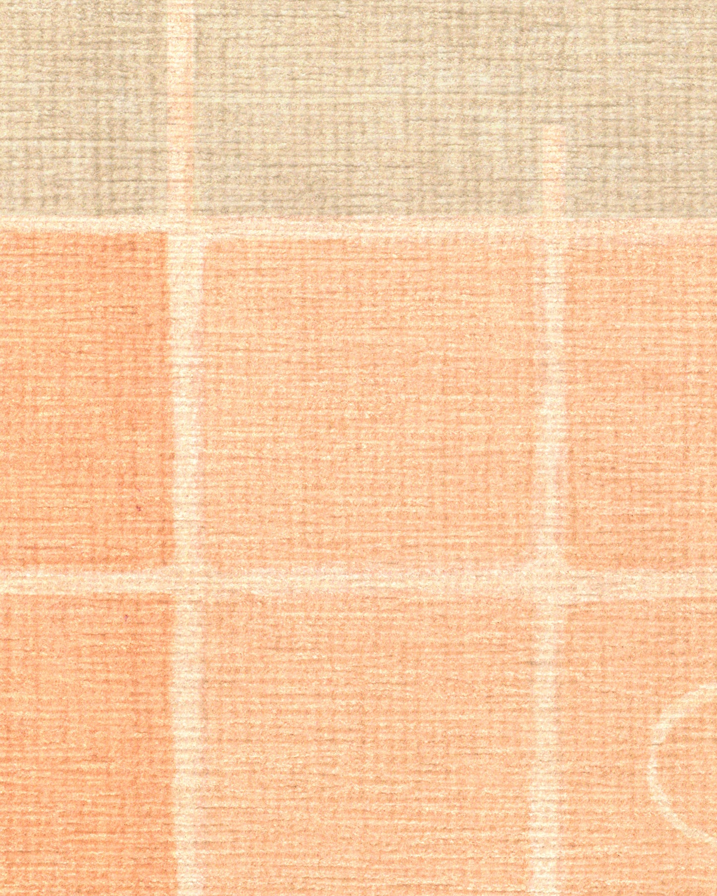 Pantone Peach Fuzz Neutral Grid Play Tufted Rug