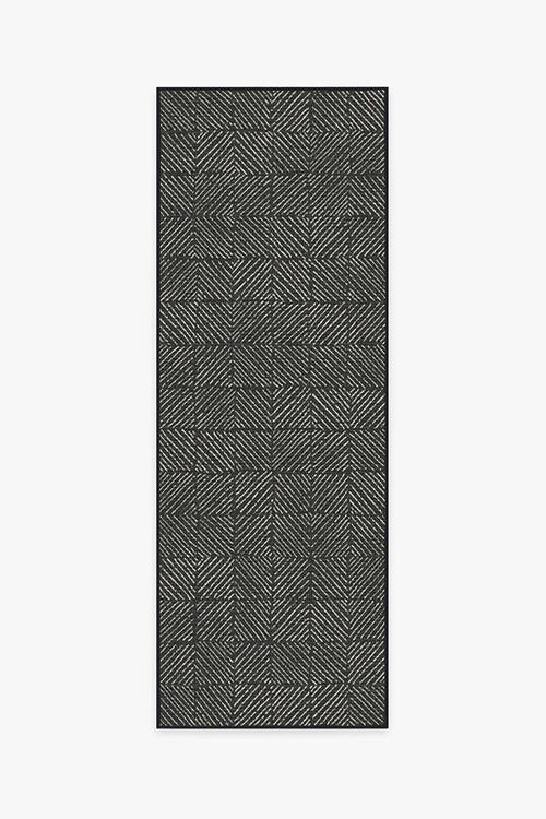 Outdoor Parquet Black Rug