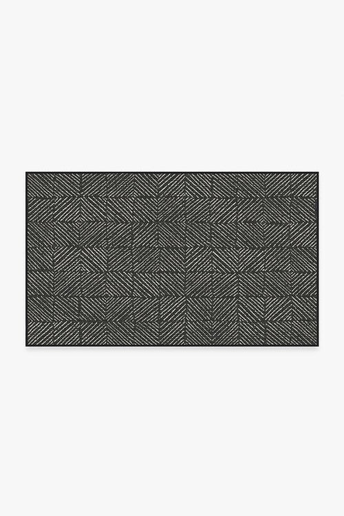 Outdoor Parquet Black Rug