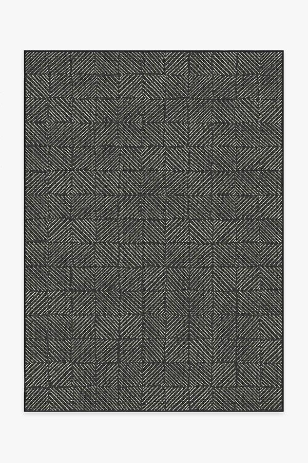Outdoor Parquet Black Rug