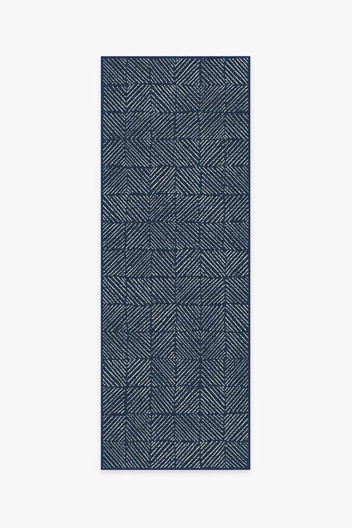 Outdoor Parquet Navy Rug