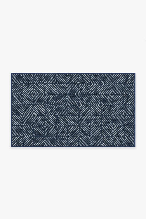 Outdoor Parquet Navy Rug