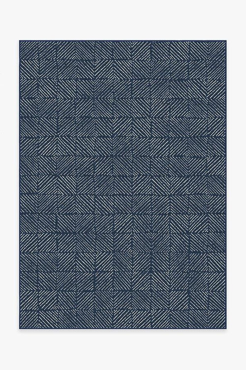 Outdoor Parquet Navy Rug