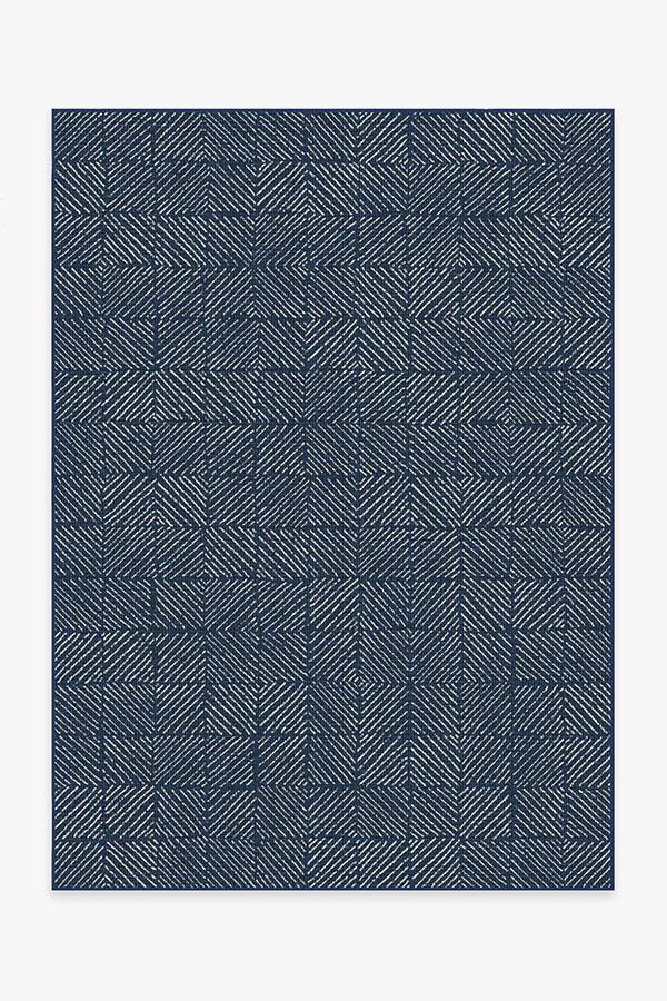 Outdoor Parquet Navy Rug