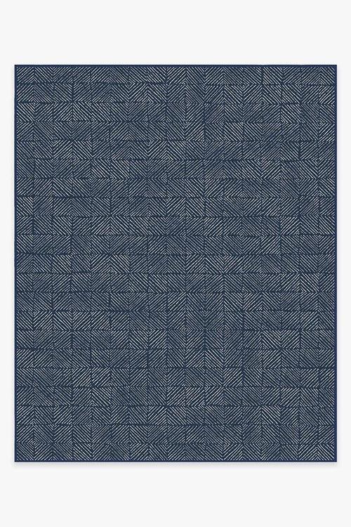 Outdoor Parquet Navy Rug