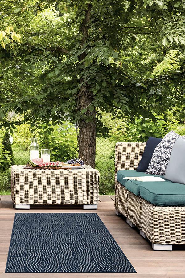 Outdoor Parquet Navy Rug