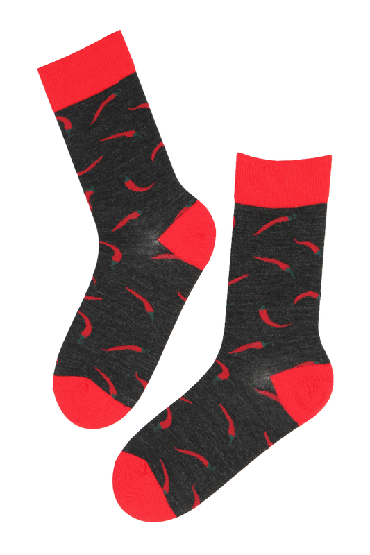 PEPPER merino wool socks with chillies
