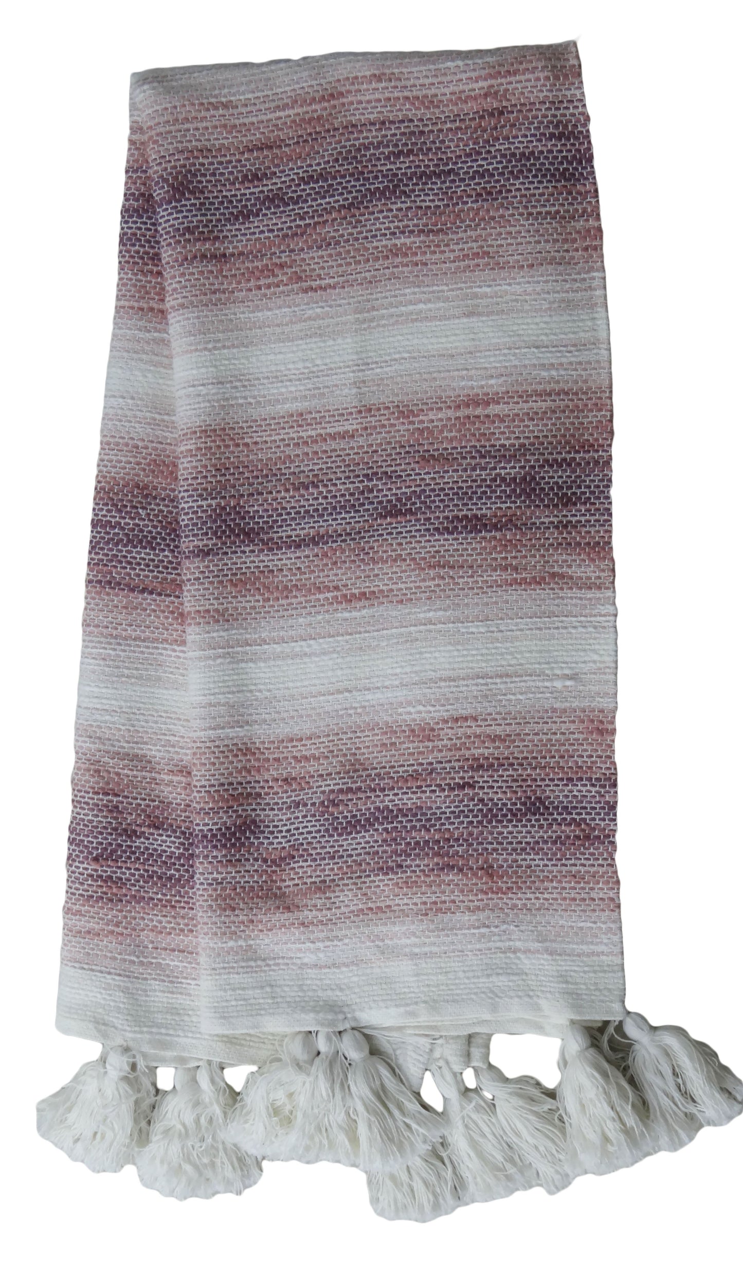 Hand loom Woven Textured Throw Blush/Lavender