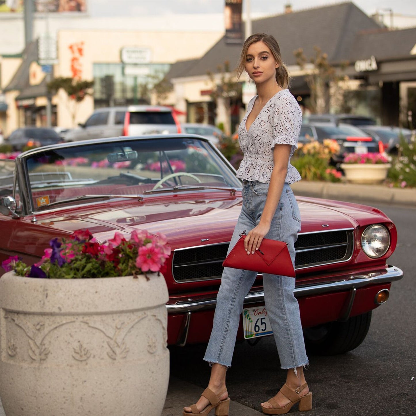 SUSU Red Clutch Bag Leather Clutch Purse Crossbody Evening Purse