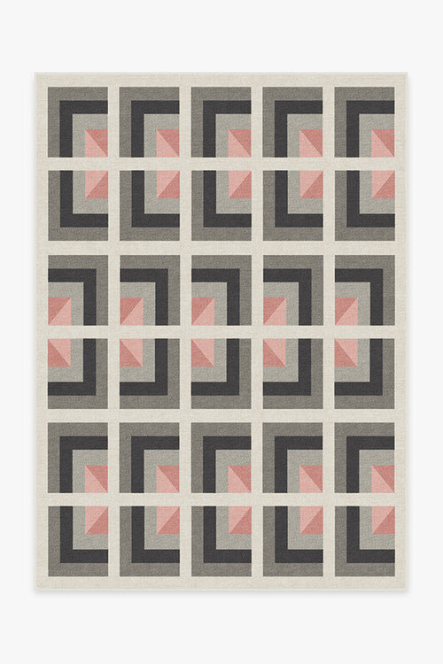 Simone Charcoal Pink Tufted Rug