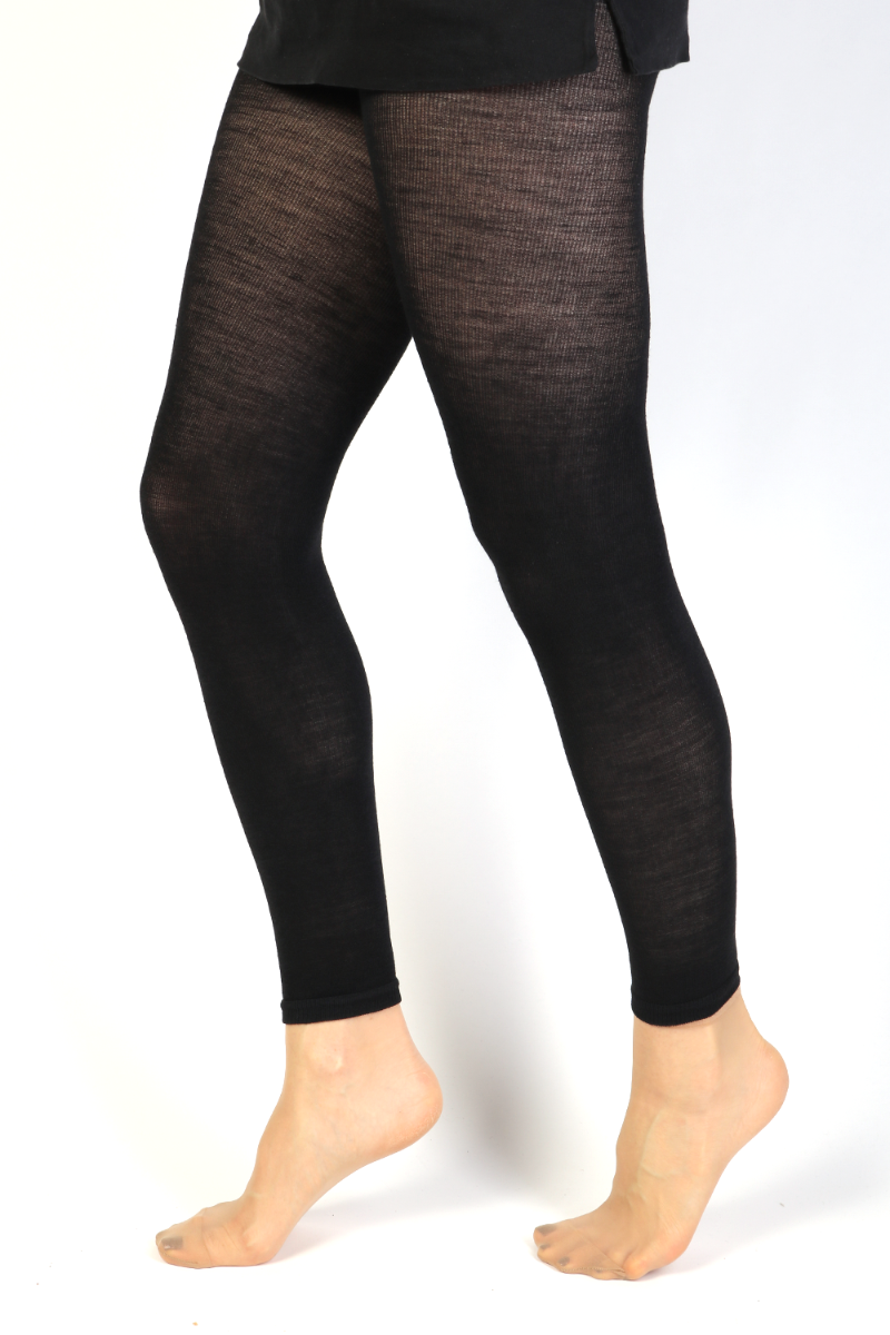 MILANA black merino wool leggings
