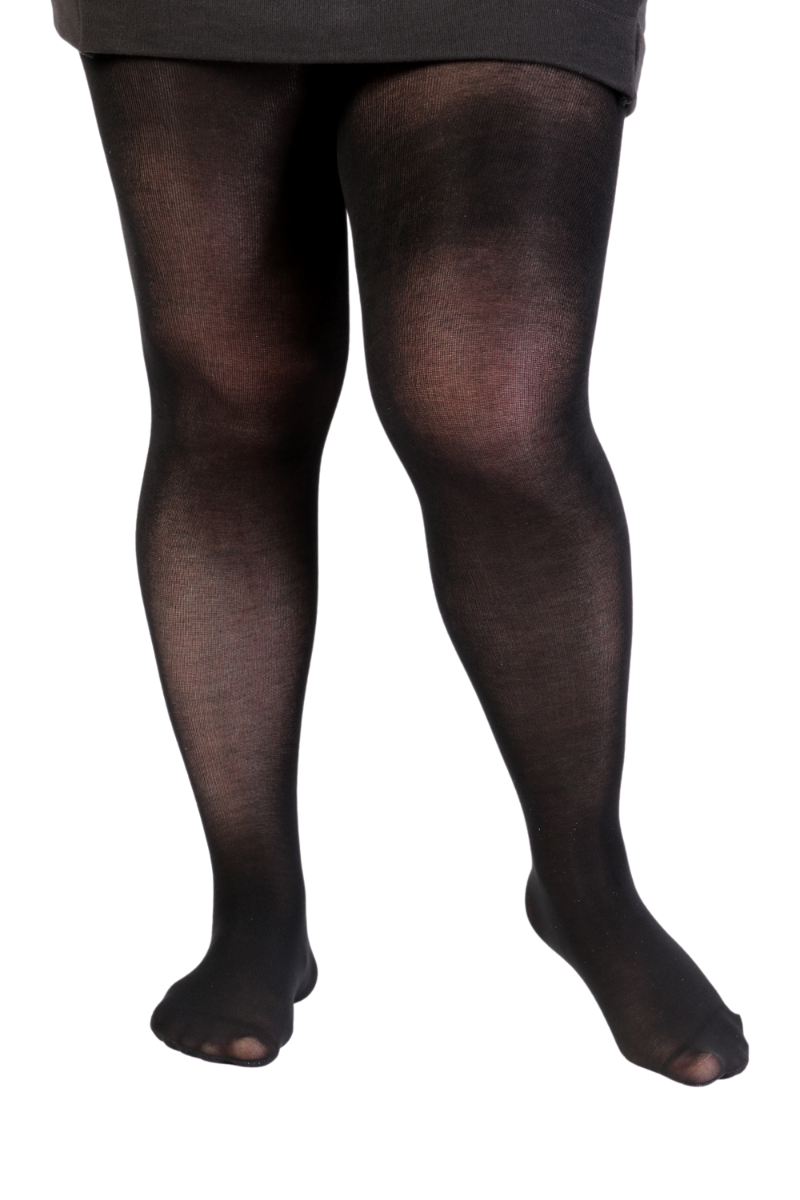 BARBARA plus size black viscose tights for women