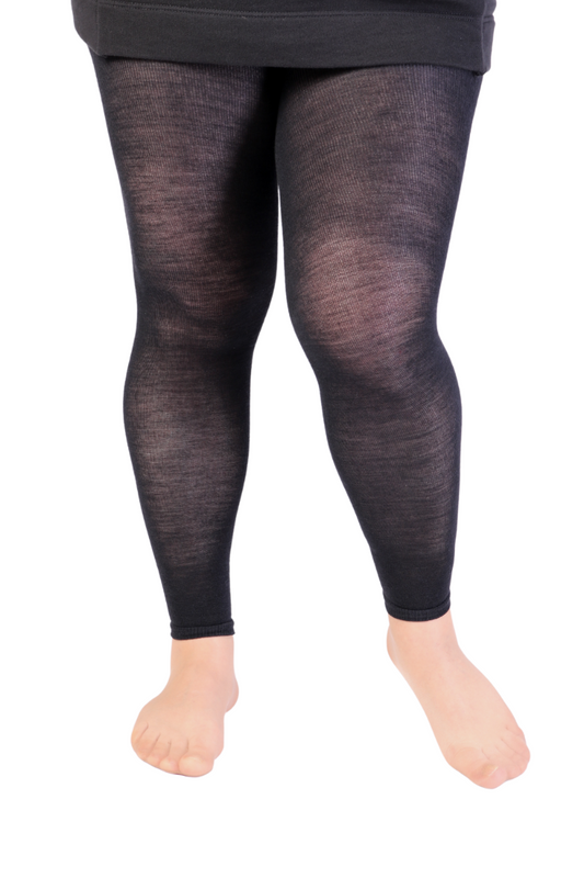 MILANA plus size black merino wool leggings