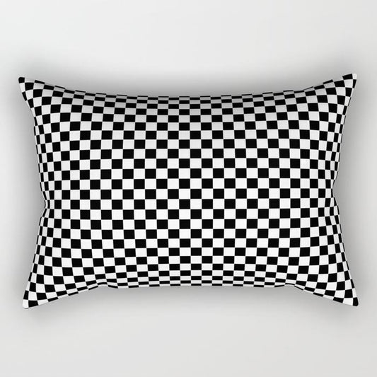 Square Black & White Rectangle Pillow
