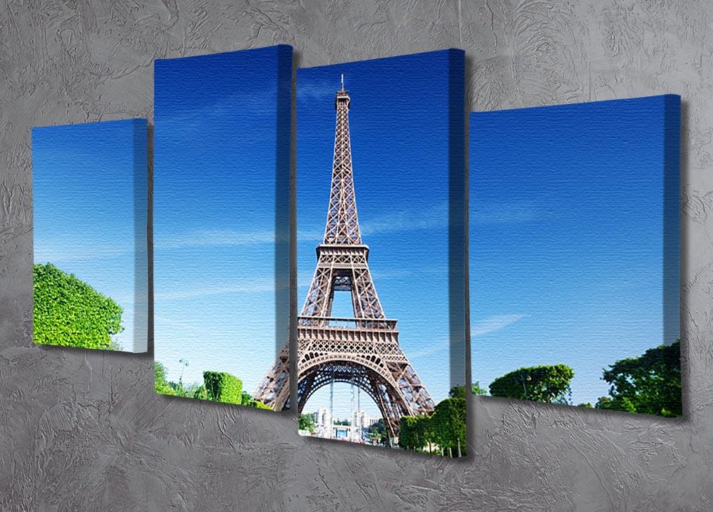 sunny morning and Eiffel Tower 4 Split Panel Canvas