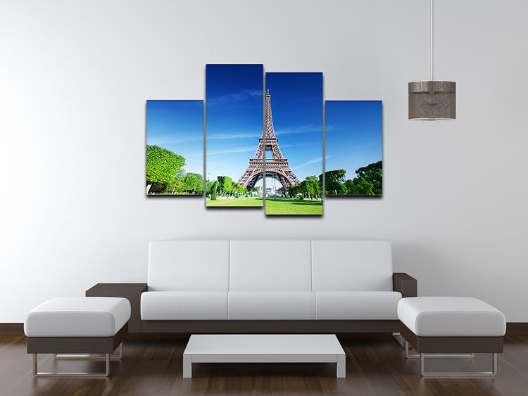 sunny morning and Eiffel Tower 4 Split Panel Canvas