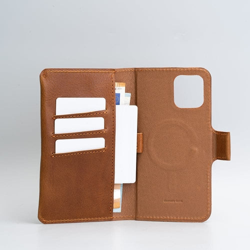 Leather iPhone folio wallet with Magsafe - The Minimalist 2.0 - SALE