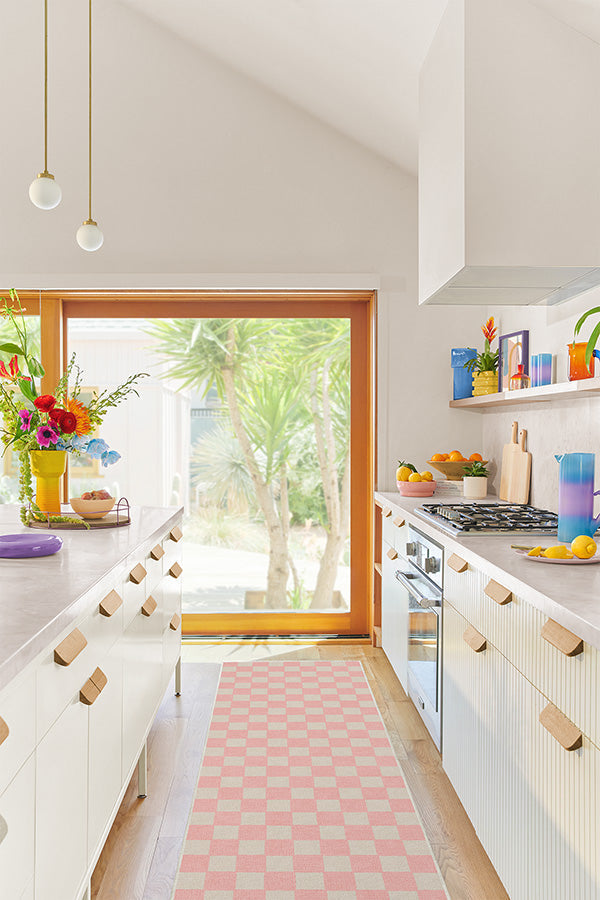 Teresa Checkered Pink Rug