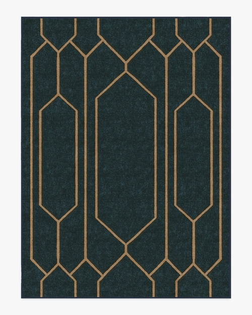 The Hiltons Bryant Marine Blue & Gold Tufted Rug