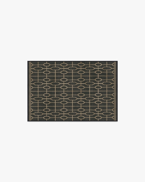 The Hiltons Diana Trellis Black & Gold Tufted Rug