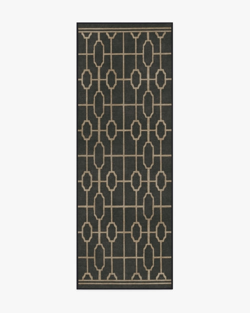 The Hiltons Diana Trellis Black & Gold Tufted Rug
