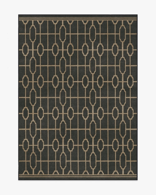 The Hiltons Diana Trellis Black & Gold Tufted Rug