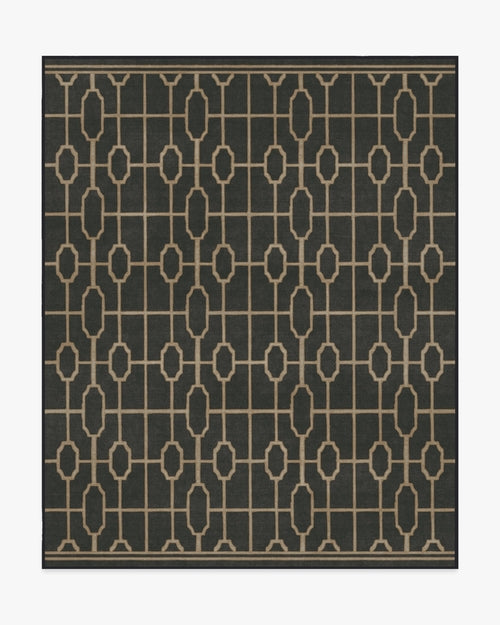 The Hiltons Diana Trellis Black & Gold Tufted Rug