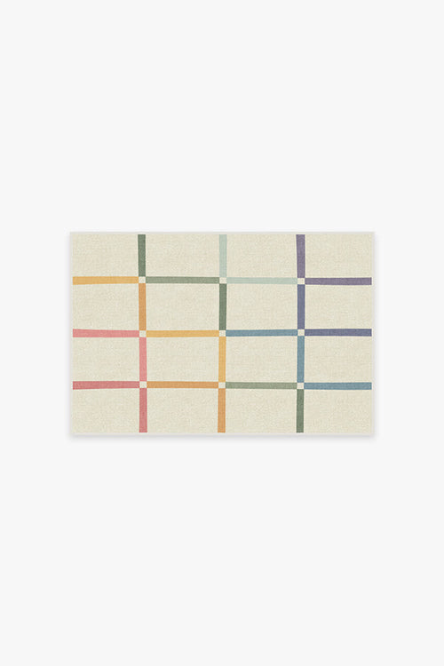 The Home Edit Joanna Ivory Rainbow Tufted Rug
