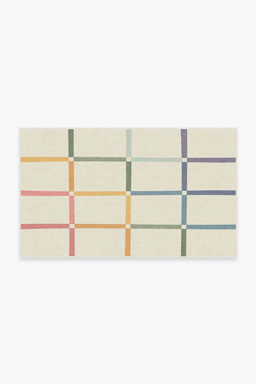 The Home Edit Joanna Ivory Rainbow Tufted Rug