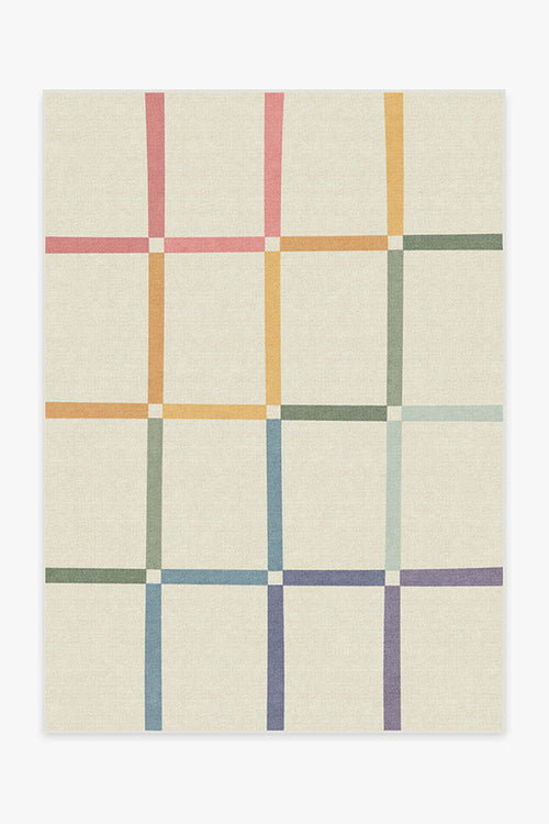 The Home Edit Joanna Ivory Rainbow Tufted Rug