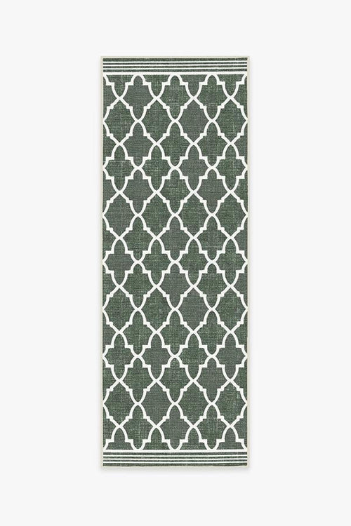 Outdoor Varia Trellis Forest Green Rug