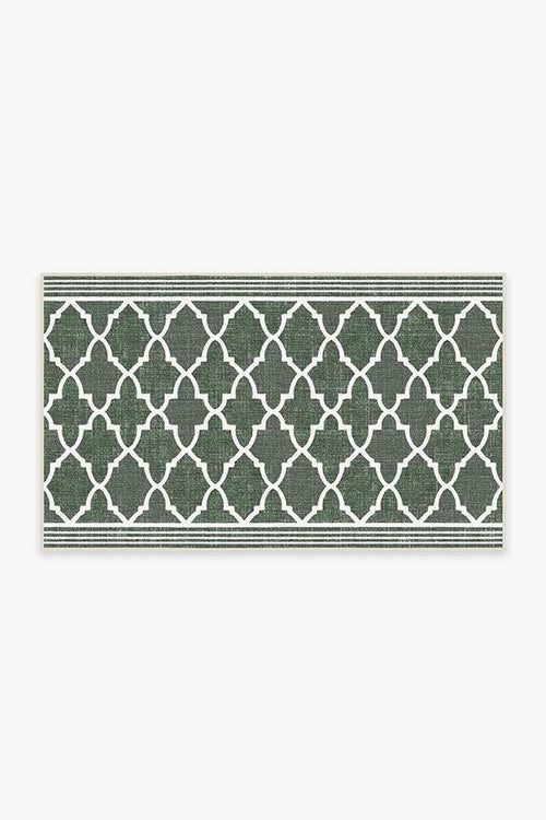 Outdoor Varia Trellis Forest Green Rug