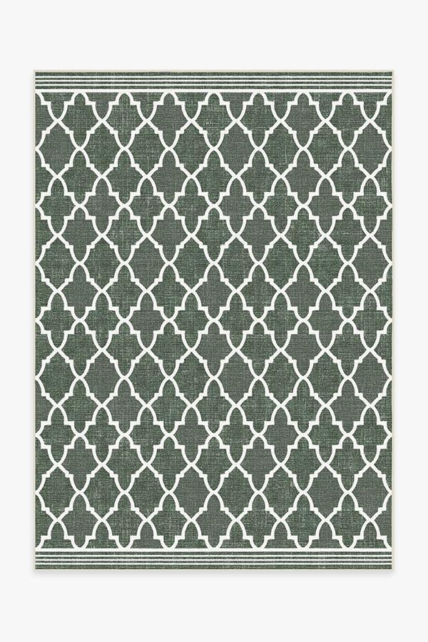 Outdoor Varia Trellis Forest Green Rug