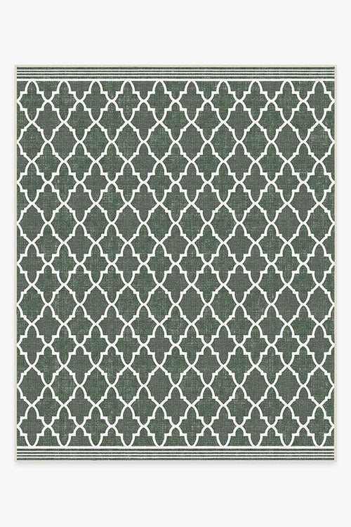 Outdoor Varia Trellis Forest Green Rug
