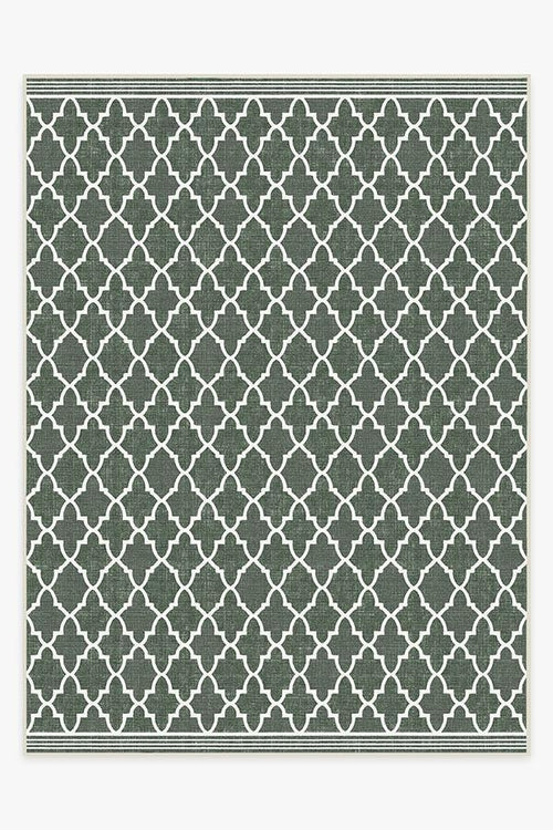 Outdoor Varia Trellis Forest Green Rug