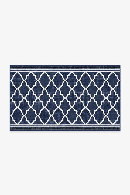 Outdoor Varia Trellis Royal Blue Rug