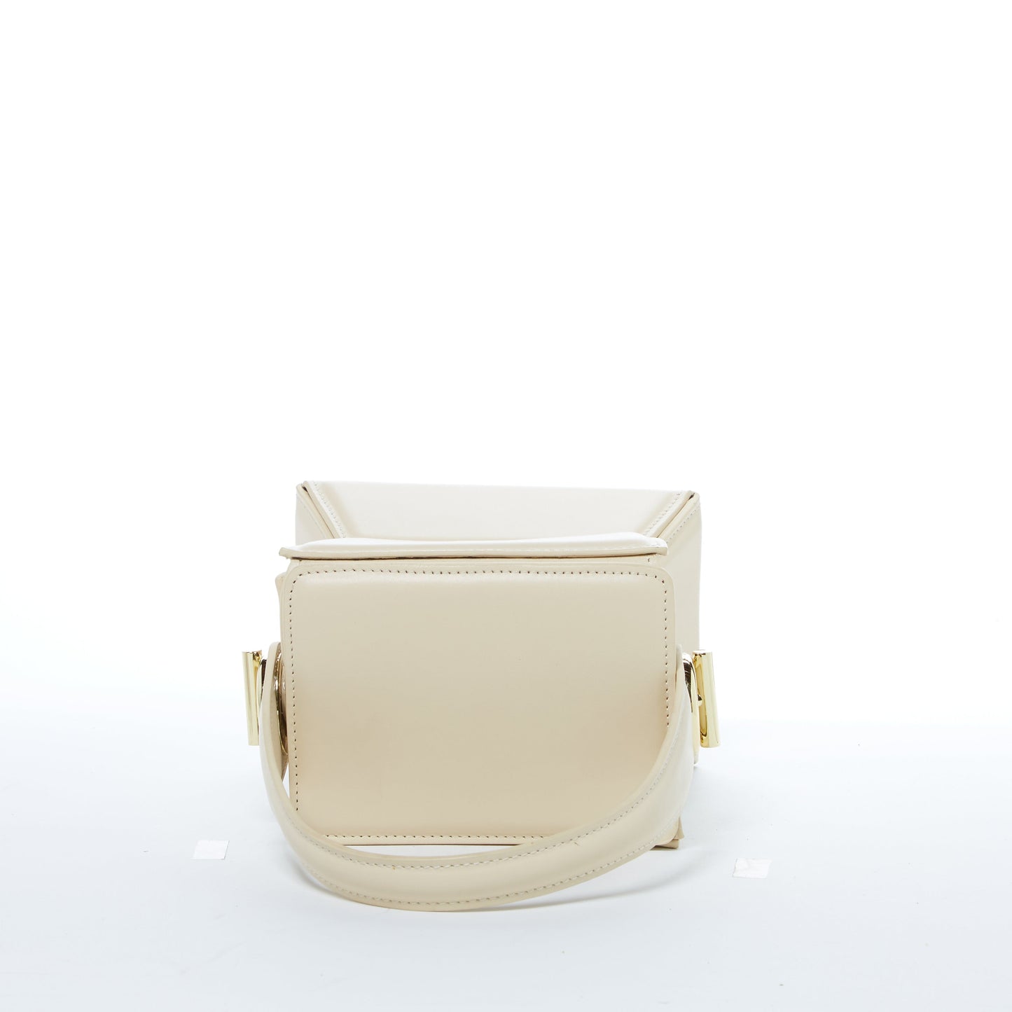 SUSU Cream Leather Bucket Bag Off White Unique Leather Crossbody Purse