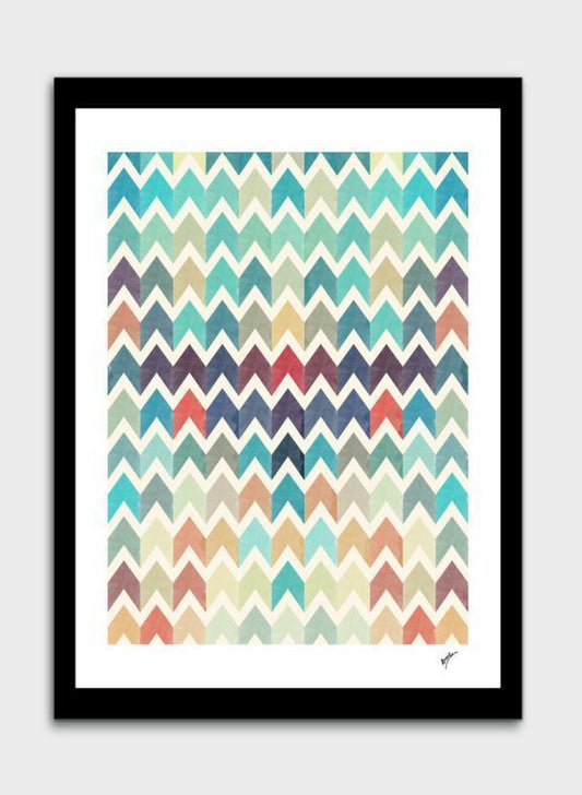 Watercolor Chevron Pattern II Frame