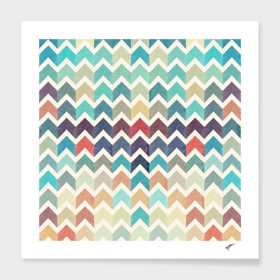 Watercolor Chevron Pattern II   Frame