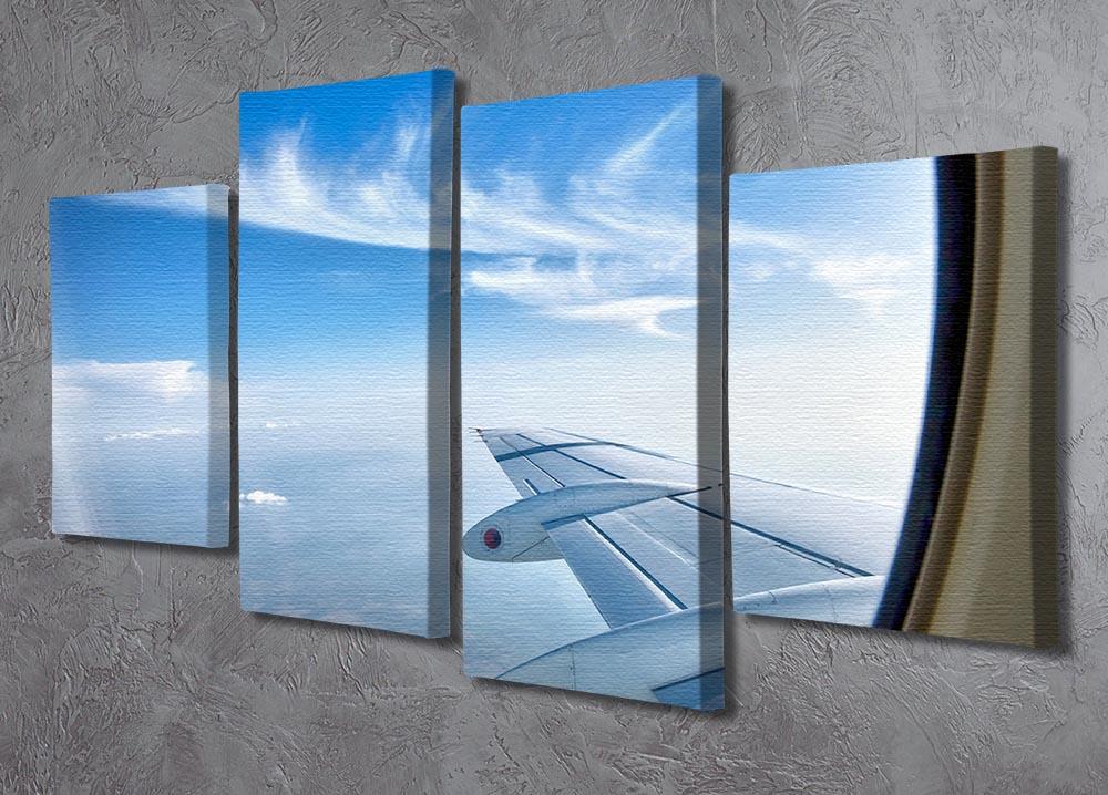 window aircraft during flight 4 Split Panel Canvas