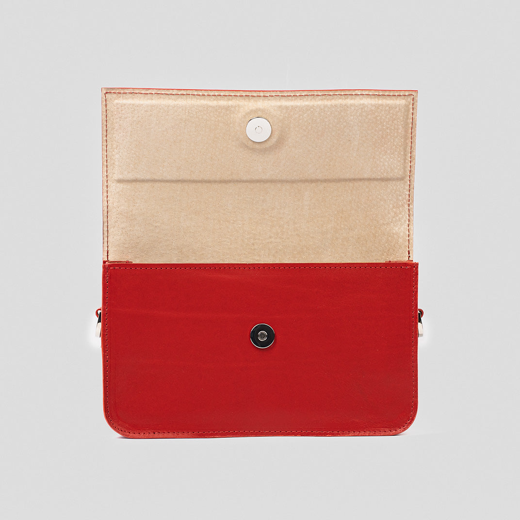 Leather Shoulder Bag - Curie (Red)