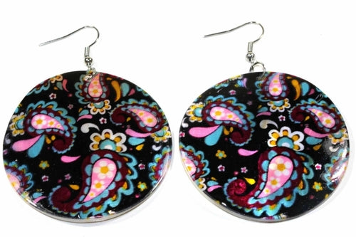 Paisley Mehndi Henna Art Mother of Pearl Earrings