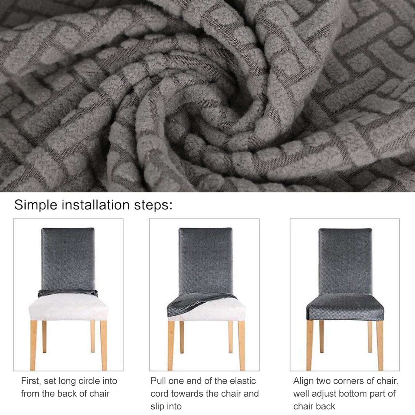 1/2/4/6Pc Solid Color Spandex Stretch Chair Cover