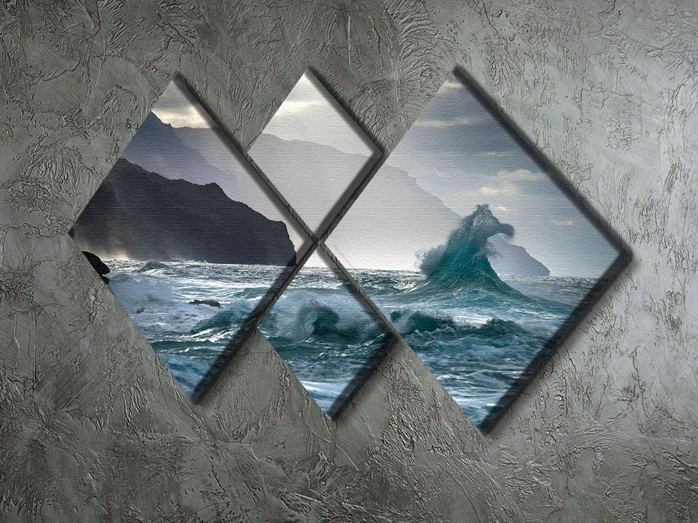 Coastal Waves 4 Square Multi Panel Canvas