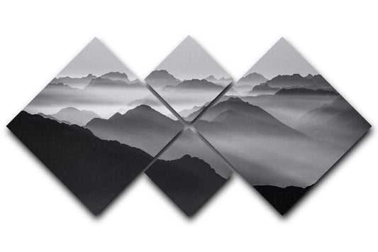 Mountain Layers 4 Square Multi Panel Canvas