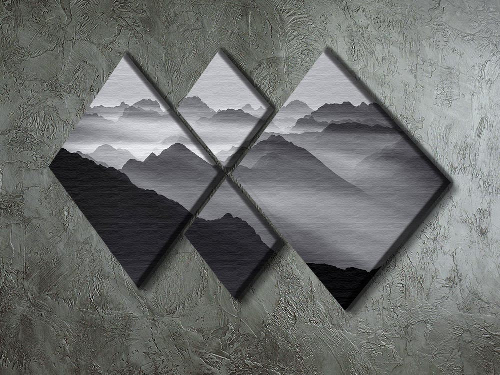 Mountain Layers 4 Square Multi Panel Canvas